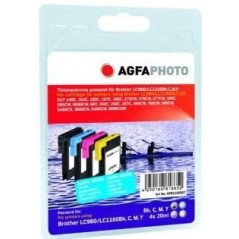 "High-Quality AgfaPhoto Ink Replacement LC980 & LC1100 Set - Reliable and Cost-Effective Printing Solution (APB1100SETD)"